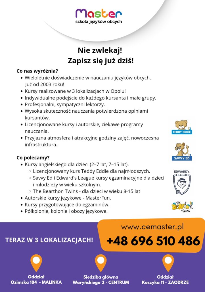 MASTER - oferta kursu językowego